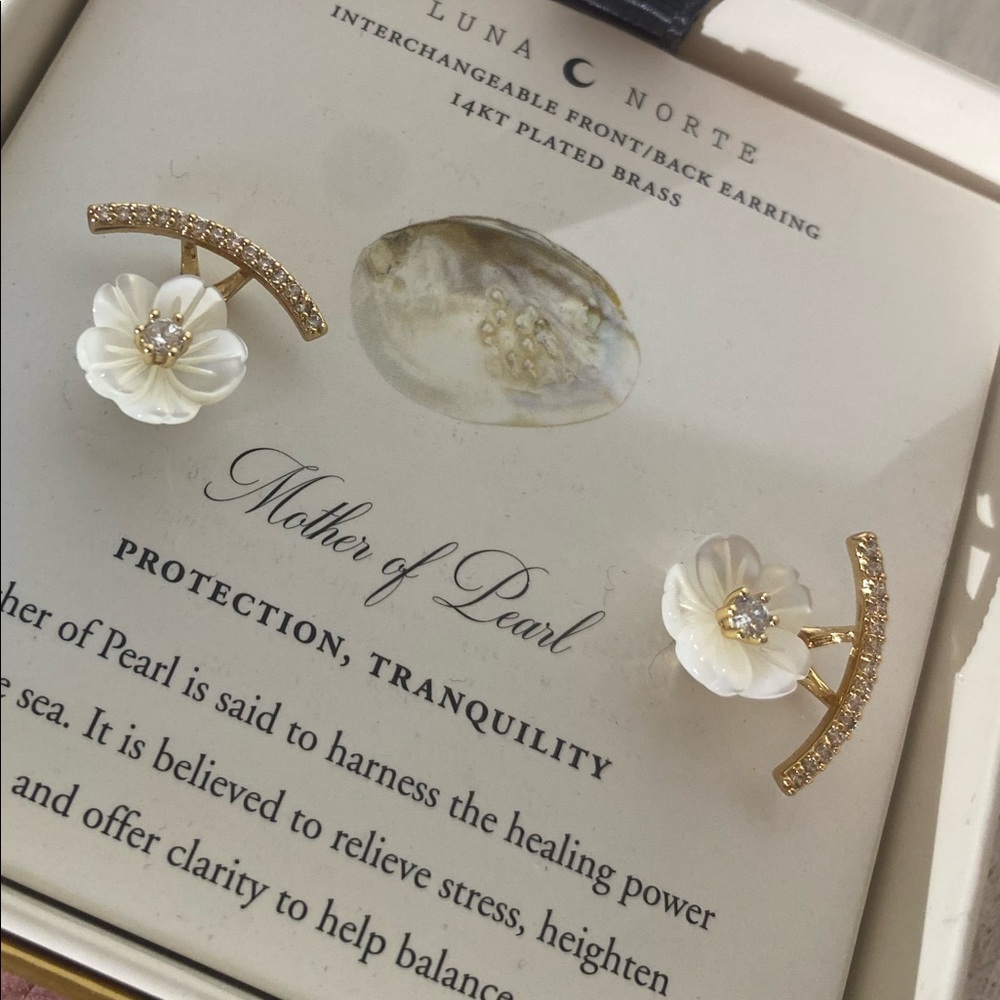 ⚡️Luna Norte Mother of Pearl Earrings - Picture 3 of 3